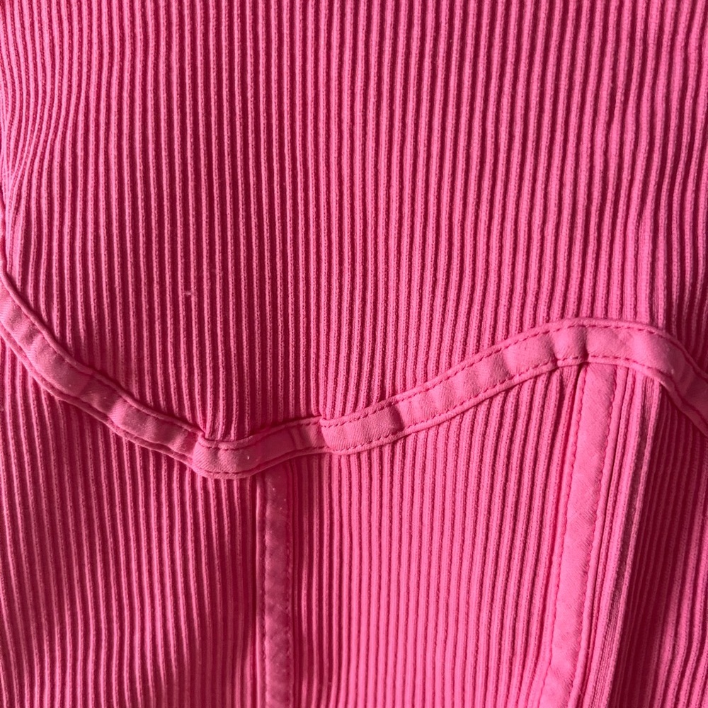 Pink Ribbed Crop Top - Picture 2 of 3